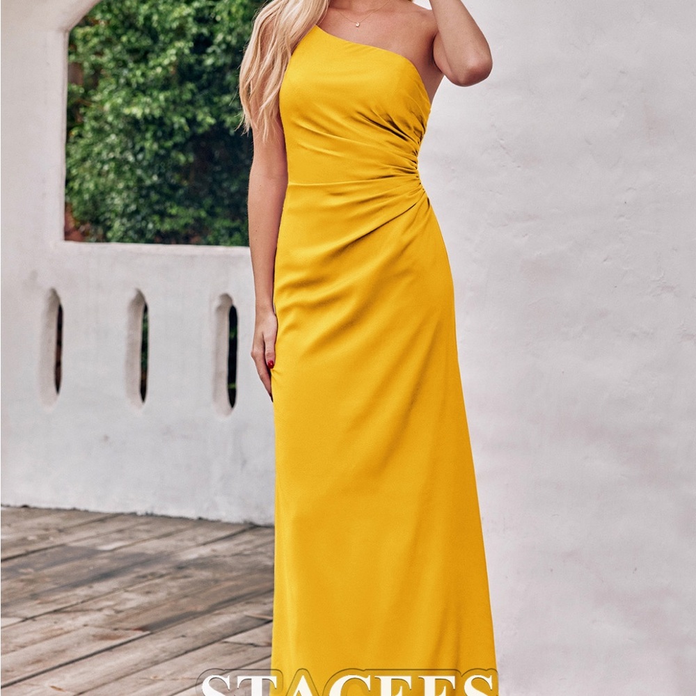 Yellow One-Shoulder Dress